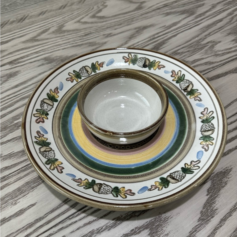 Louisville Stoneware Fall Acorn Chip and Dip Platter